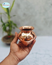 SHINDE EXPORTS Small Size Copper tamba lota Kalash for puja Drinking Water Pooja (9cm 85gms)
