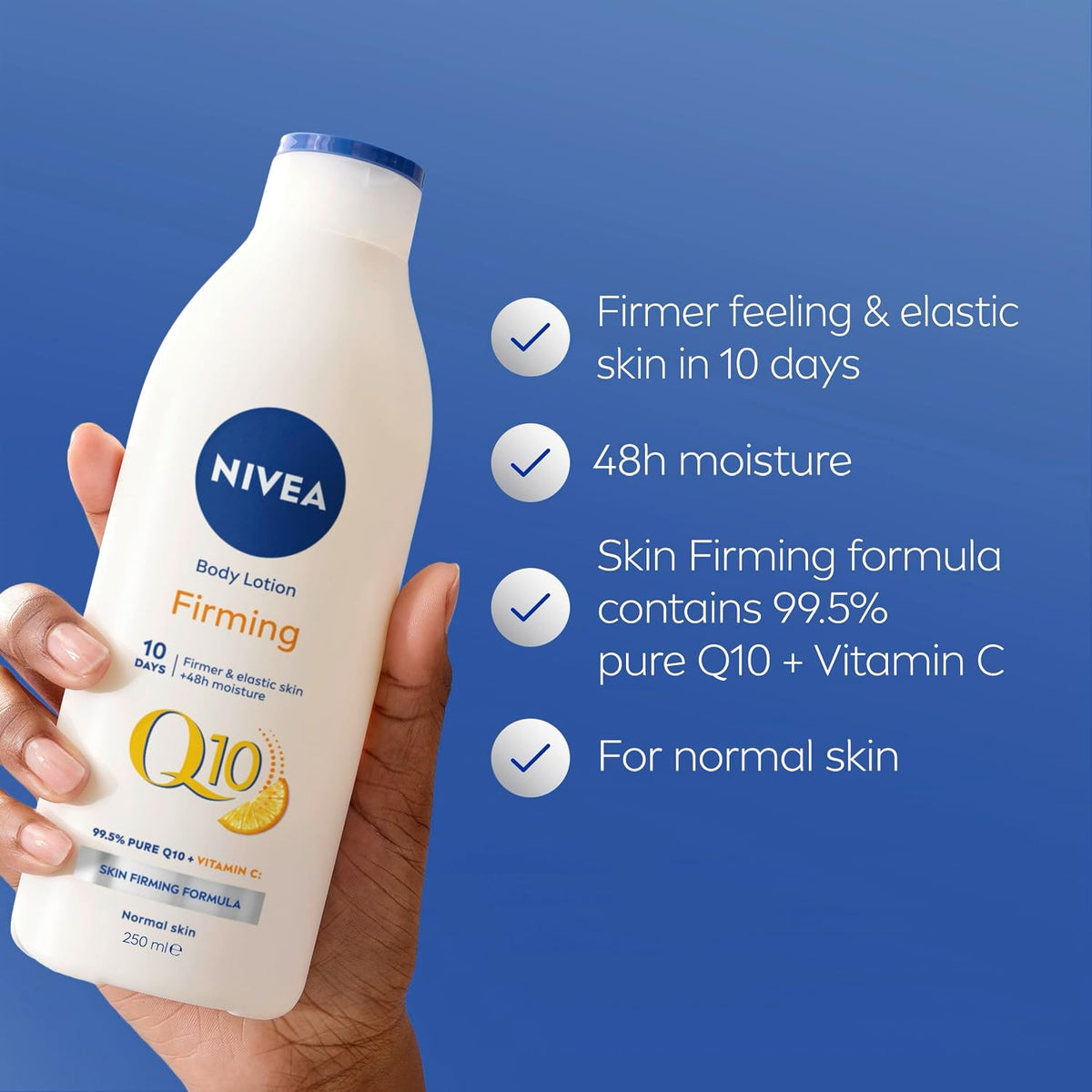 NIVEA Body Lotion, Q10 Firming Lotion, For Normal Skin, 250ml