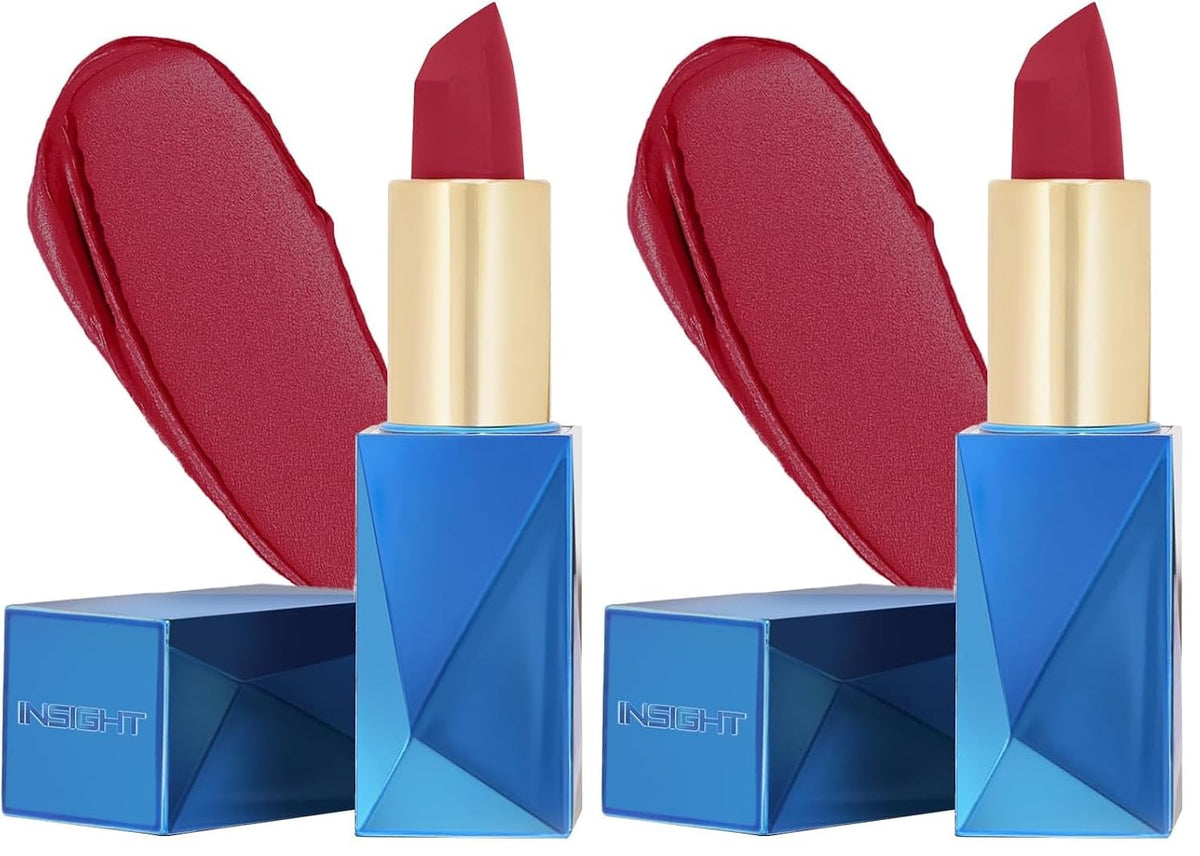 INSIGHT Professional Ultra Smooth Lipstick - Curious | Weightless Formula | Intense Color Payoff | Non-Sticky, Moisturizing | Enriched with Rice Bran Butter & Vitamin E - 3.8g (Pack of 2)