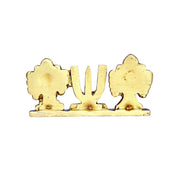 Aalayam Selveer Shankh Chakra Namah Stand | Shankh Chakra Nama Stand | Thiruman Sangu Chakram Stand 5cm Height Brass Gold Colour 1 Piece