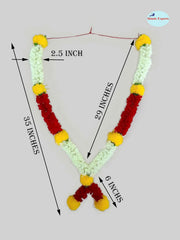 SHINDE EXPORTS Artificial Plastic Marigold Fool mala Garland for Photo Frame god Idols Pooja Room Dead Person Garlands for Home Decoration (Style 3, 35 inches)