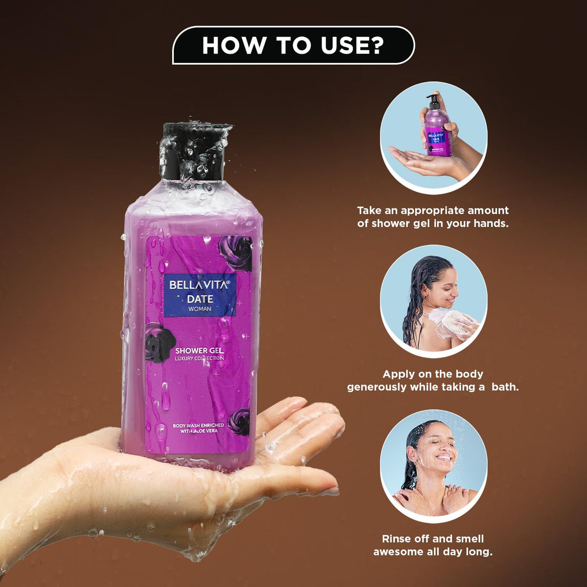 Bella Vita Luxury KLUB Man and Date Woman Body Wash Refreshing Shower Gel for Deep Cleansing, Hydrating & Moisturising Skin with Aloe Vera, 250ml Each
