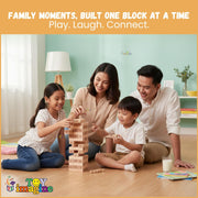 Toy Imagine 54 Pcs Wooden Tumbling Tower Game – Indoor Stacking Puzzle Blocks for Kids, Adults & Families – Fun Balancing Toy for Boys & Girls of All Ages – Party Game & Brain Teaser