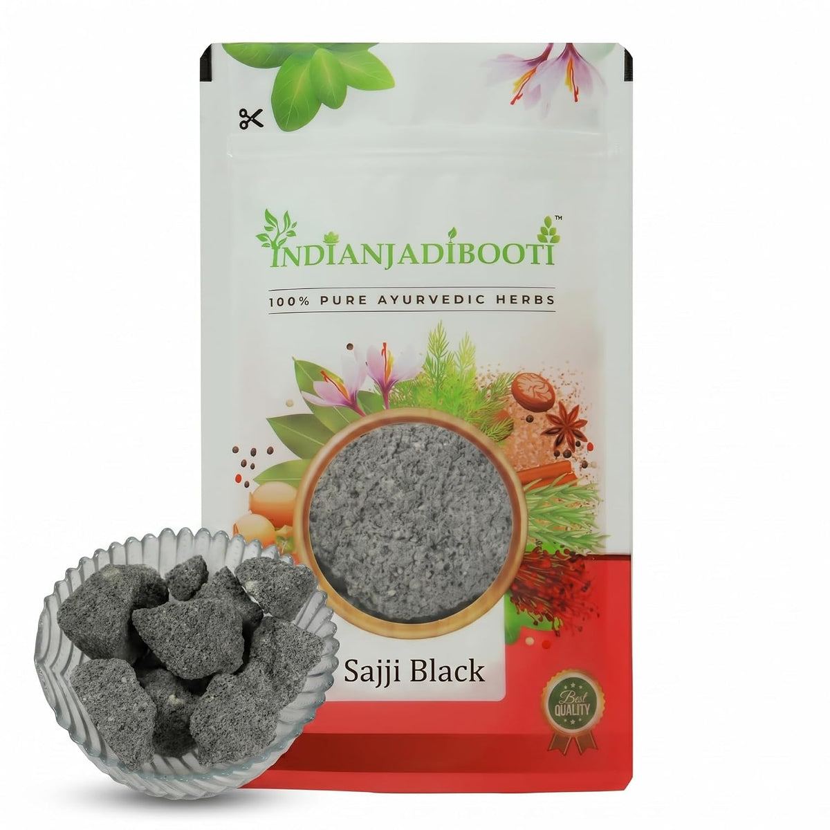 IndianJadiBooti Black Sajji | 100% Pure & Authentic | Premium Ayurvedic Alkali (Traditional Herbal Kshar) | 100 Grams | Pack Of 2