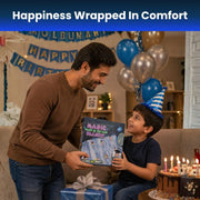 Toy Imagine Glow Blanket for Kids 3–10 Years 150 x 120 cm Glow in The Dark Blanket Soft Flannel Fleece Throw Soft Cozy Warm All Season Blankets for Boys and Girls Gift (Snow Boy Design Blue)