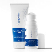 Be Bodywise Advanced Pigmentation Kit | With 6% AHA BHA Aqua Underarm Roll-On (50ml) & Pigmentation Repair Cream (100g) | Reduces Body Odor, Corrects Uneven Skin Tone & Fades Pigmentation