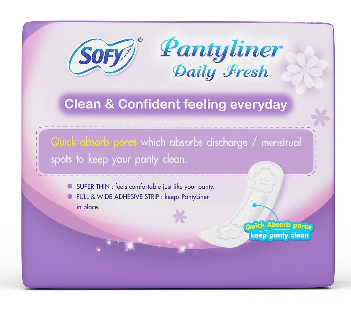 SOFY DAILY FRESH PANTY LINER, 40 Pcs PACK, COMBO OF 4 PACKS Pantyliner (Pack of 160)