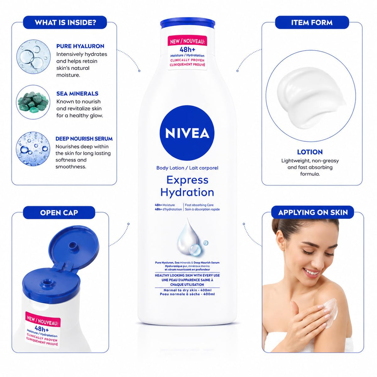 NIVEA Express Hydration Body Lotion, 400ml