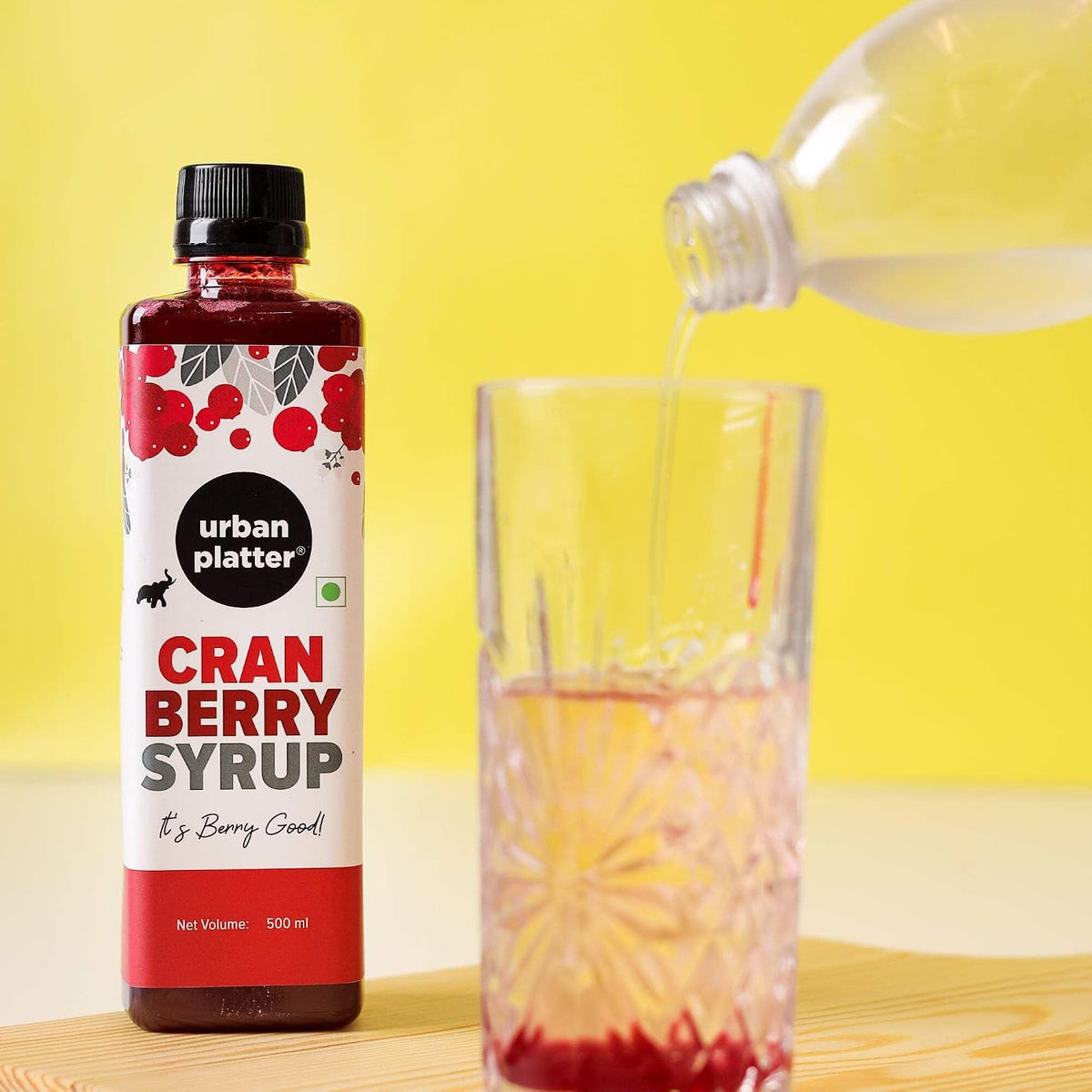 Urban Platter Cranberry Syrup, 500ml [Thick, Real Fruits]