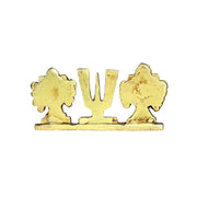 Aalayam Selveer Thenkalai Shankh Chakra Namah Stand | Thenkalai Shankh Chakra Nama Stand | Thenkalai Thiruman Sangu Chakram Stand 5cm Height Brass Gold Colour 1 Piece