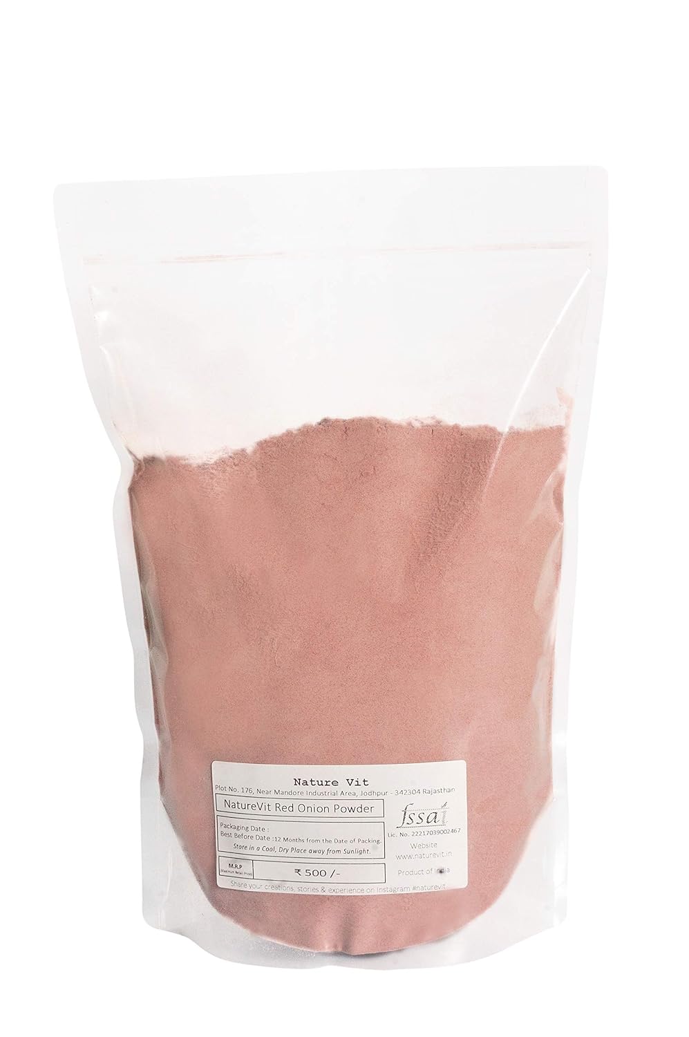 NatureVit Red Onion Powder 1 Kg | Natural & Pure | Ideal for Cooking, Seasoning, Marinades, Sauces & Spice Mixes