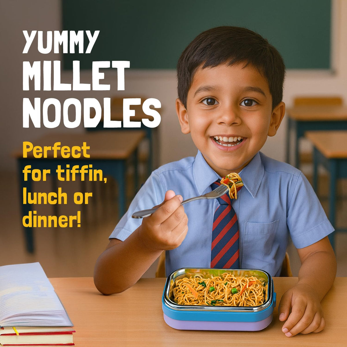 Slurrp Farm No Maida Millet Hakka Noodles | Classic Masala | Perfect for Tiffins | Mealtime Favourite | Serves 2 (96 gms)