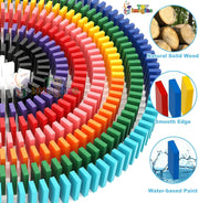 Toy Imagine 1200 Piece Colorful Wooden Domino Block Set for Kids