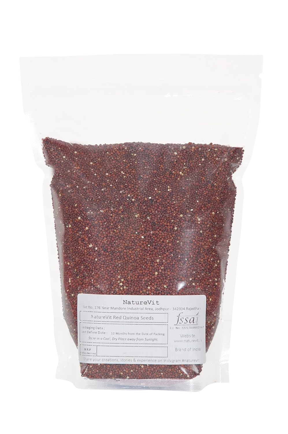 NatureVit Red Quinoa Seeds 2 Kg | Gluten-Free Superfood | High Protein & Fiber | Ideal for Salads, Breakfast & Healthy Meals