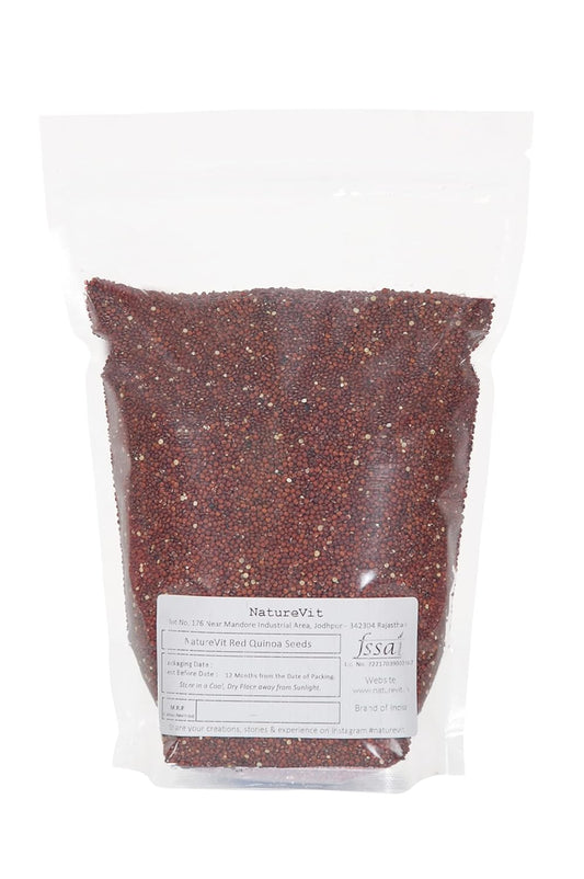 NatureVit Red Quinoa Seeds 2 Kg | Gluten-Free Superfood | High Protein & Fiber | Ideal for Salads, Breakfast & Healthy Meals