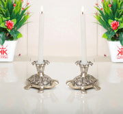 KridayKraft Metal Tortoise Candle Holder Set of 2 pcs for Living Room Bedroom Home Décor Decorative Showpiece for Candle Light Dinner & Dining Table Figurines Candle Stand