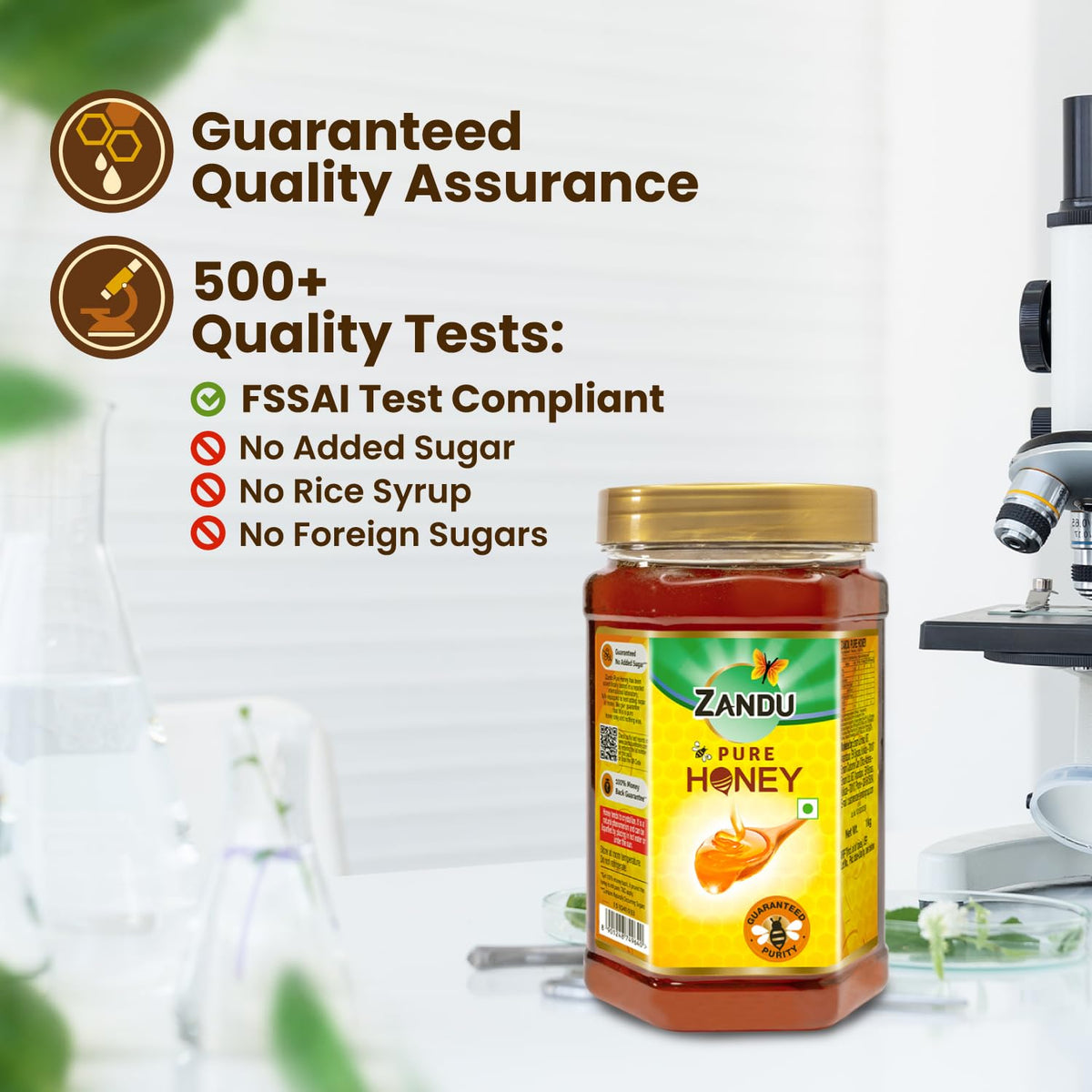 Zandu Pure Honey | Guaranteed Pure & Natural | Sourced from Sunderbans and other forests | Rich in antioxidant | German Lab Tested | 500+ Quality Tests | No Added Sugar, 1kg