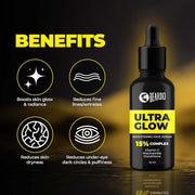 Beardo Ultra Glow Brightening Face Serum for Men | Powered by 15% Niacinamide, Vitamin C, Glutathione | Simple Serum for Men | Brightening Face Serum – 30ml