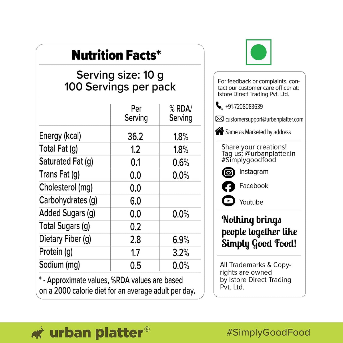 Urban Platter Sabja Seeds, 250g (Basil Seeds for Weight Management, Digestion & Hydration, Rich in Fiber & Omega-3, Falooda, Detox Drinks & Smoothies)