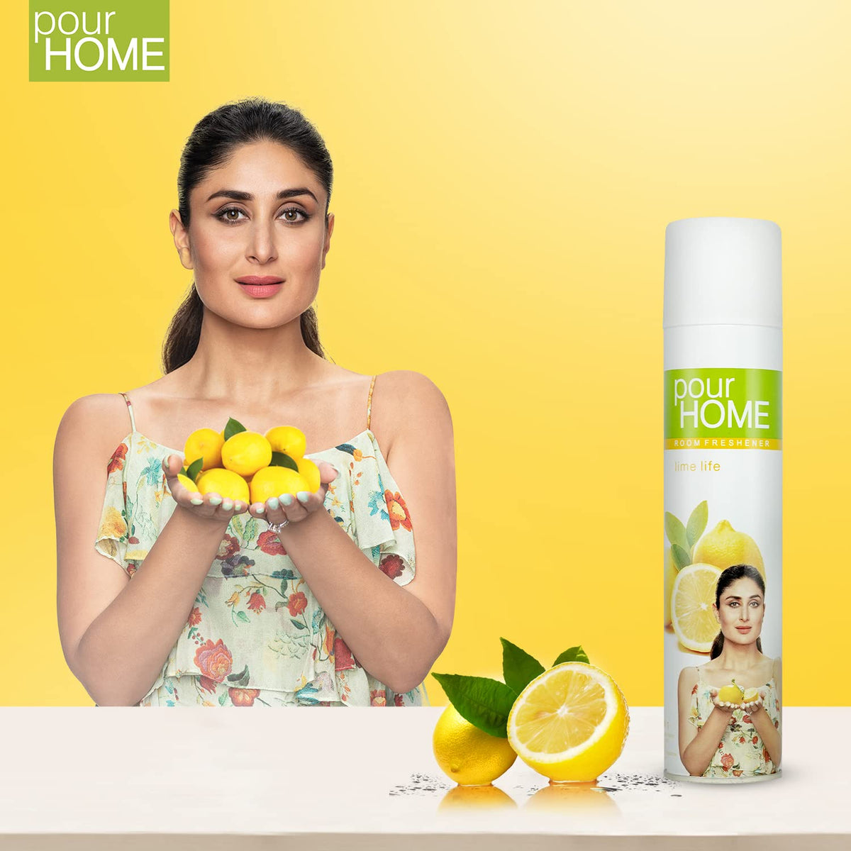 POUR HOME Lime Life Room Air Freshener Spray - 220ML | Long-Lasting Fragrance - Reduces Odours - Suitable for Home & Office