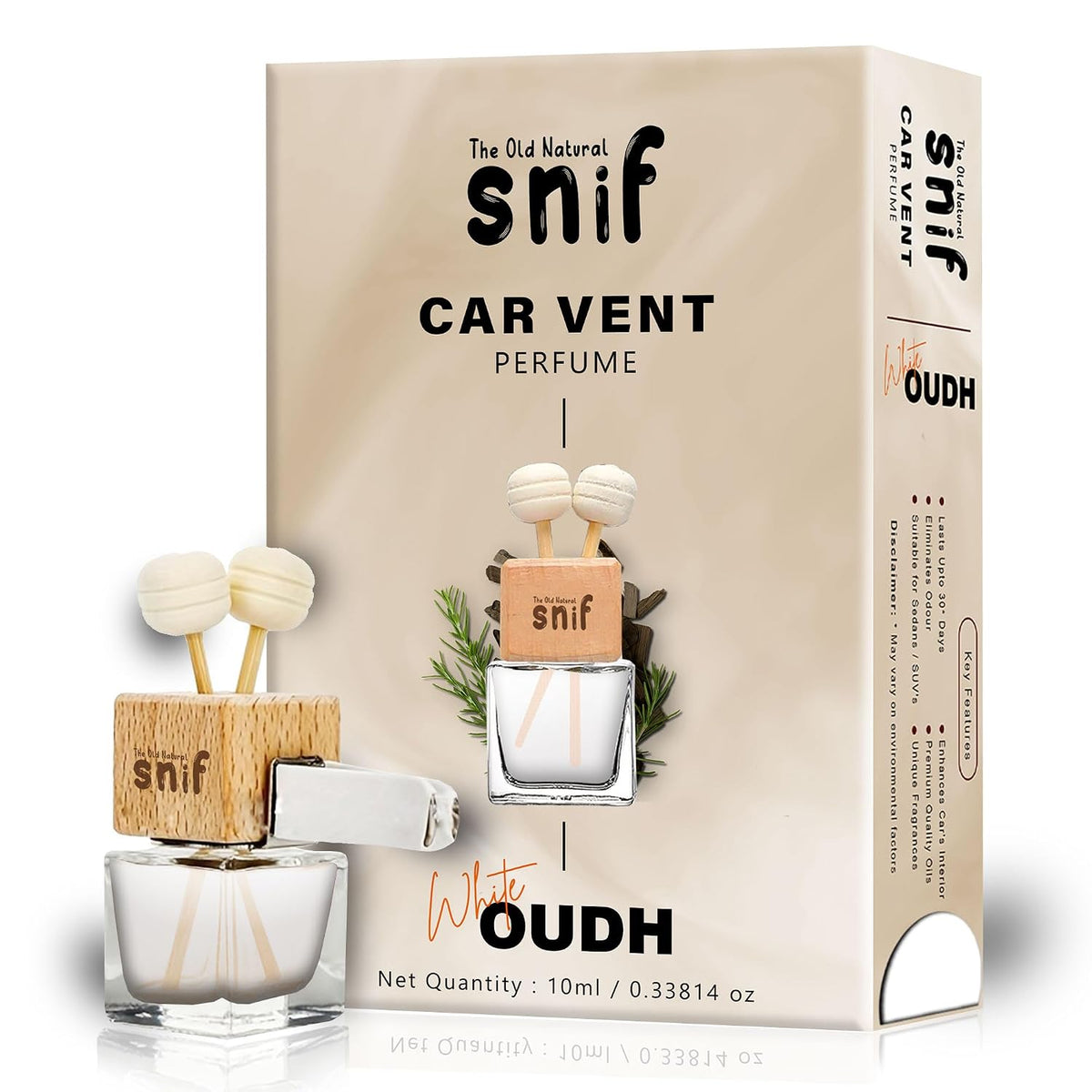 The Old Natural Premium Liquid Car Perfume - 10Ml|Long-Lasting Oudh Car Air Freshener|Luxury Car Fragrance (White Oudh)