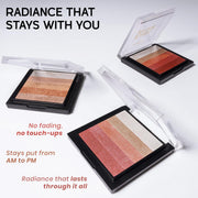 INSIGHT 5 Shades of Shine Brick Highlighter - Dubai Bling |Smooth, Blendable Texture & Radiant Finish | Travel-Friendly Makeup Palette| 12 g