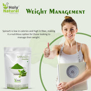 Holy Natural Spinach Powder 100g | Nutrient-Rich Palak Leaf Powder | for Smoothies, Soups, Salad Dressings & Healthy Recipes | No Additives or Preservatives