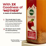 Zandu Himalayan Apple Cider Vinegar with 2X Mother | Scientifically Tested | Raw, Unfiltered, Unpasteurized | Supports Healthy Weight & Digestion | 100% Himalayan Apples | 500ml
