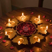 DSH Urli Bowl for Home Decor and Festival Decor for Floating Flowers Candles and T-Lights Candle Stand with Floating Diyas. (Kamal Urli)