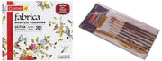 Camel Fabrica Acrylic Ultra Pearl and Metallic Colour Set - Pack of 20 (White) Paint Brush Series 66 - Round Synthetic Gold, Set of 7
