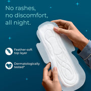 Nua MyWave Night XXL Sanitary Pads for Women | Heavy Flow Period Pads | Super Soft, Rash-Free, Leak-Proof | Super Absorbent | Pack of 28 | Individually Wrapped | 320 mm