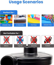 Toy Imagine Ht-196 Electric Air Pump for Inflatable Swimming Pools, Air Beds & Toys – Portable High-Pressure Pump for Mattress, Pool Floats, Sofa – Ac 230v Air Blower for Indoor & Outdoor Use – Black