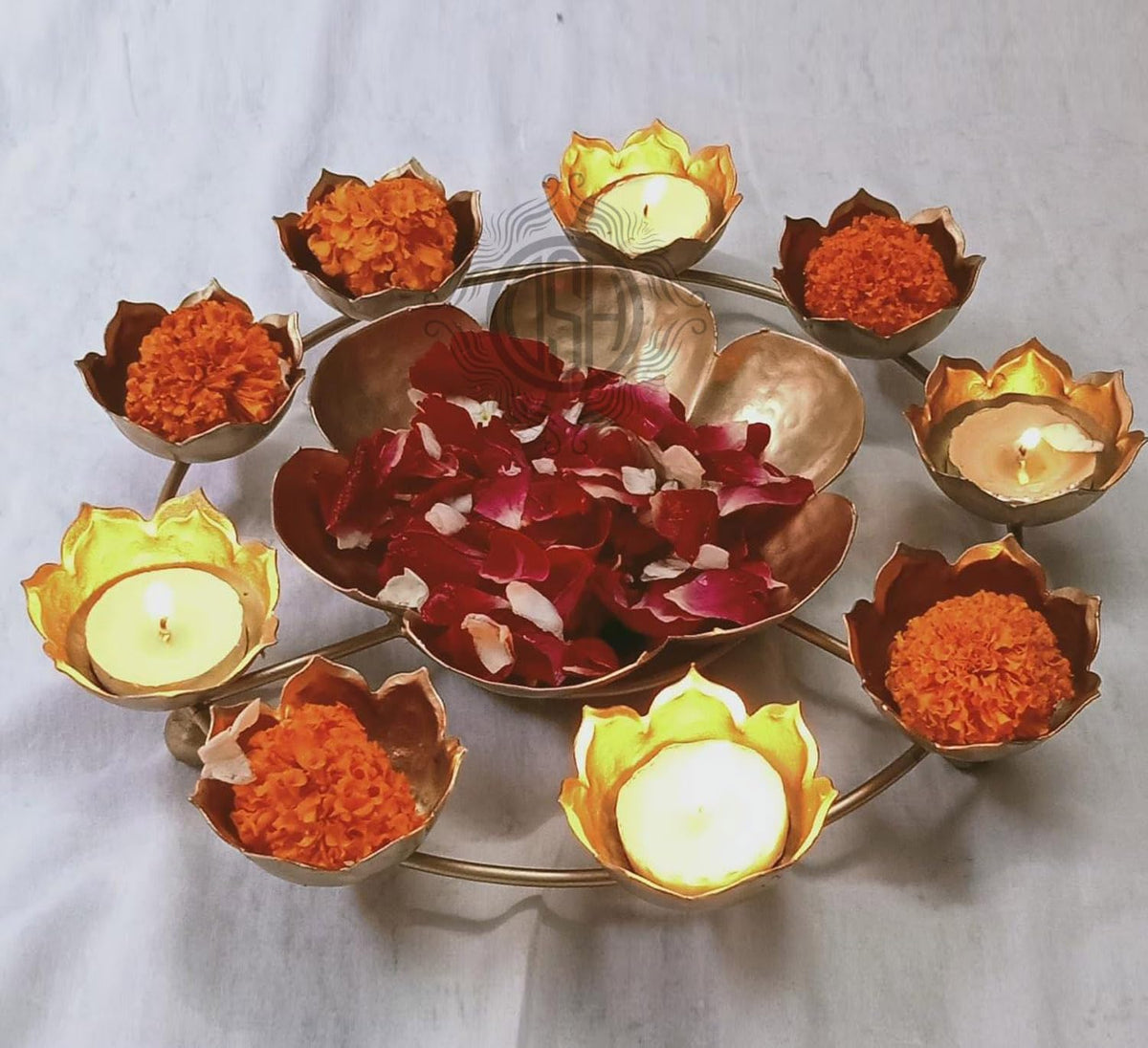 DSH Decorative Bowl for Home Diwali Handcrafted Bowl for Floating Flowers and Tea Light Candles Home Diwali Decoration Items