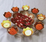 DSH Decorative Bowl for Home Diwali Handcrafted Bowl for Floating Flowers and Tea Light Candles Home Diwali Decoration Items