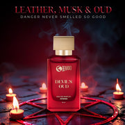 BEARDO Devil's Oud Perfume for men 80ml | Leathery, Oud scent with Agarwood, Black Pepper, Musk & Cedarwood | Long Lasting Premium Mens Perfume | Best Date Night Eau de parfum for Men | Gift for men | Gift for Husband