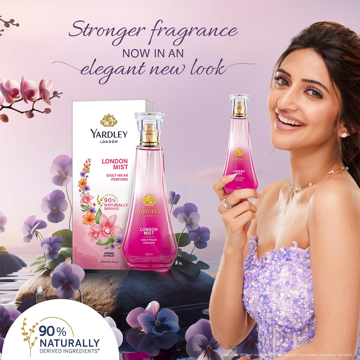 Yardley London London Mist Perfume| Floral & Ozonic Scent| 90% Naturally Derived| Orchid & Perfume for Women| 100ml