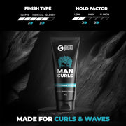 Beardo Classic Curls Combo (Set of 3) | Man Curls Curl Cream, Hair Volumizing Sea Salt Spray, Detangling Hair Brush | Flaxseed Gel for Hair, Leave in Cream, Hair Spray