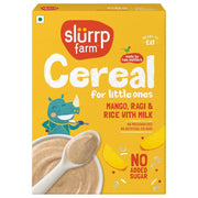 SLURRP FARM No Added Sugar Instant Cereal | Ragi, Rice and Mango with Milk, 200 Grams