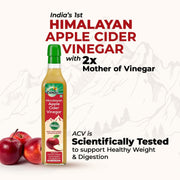 Zandu Himalayan Apple Cider Vinegar with 2X Mother | Scientifically Tested | Raw, Unfiltered, Unpasteurized | Supports Healthy Weight & Digestion | 100% Himalayan Apples | 500ml