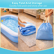 Toy Imagine 5.5 Feet Rectangular Inflatable Pool for Kids Full-Sized Bathing Tub for Boys & Girls 1–7 Years Indoor Outdoor Use Garden, Summer Party Pools (Blue, Pump Not Included) Limited