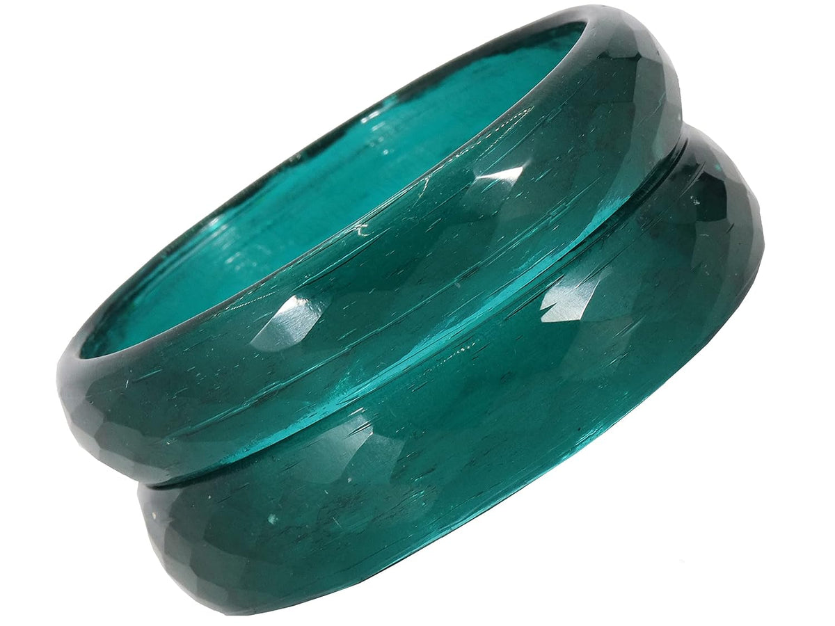 NMII Stylish Glass Kada Set With Simple Cutting Pattern Glossy Finished For Women & Girls | Kada For Gift, Wedding & Everyone