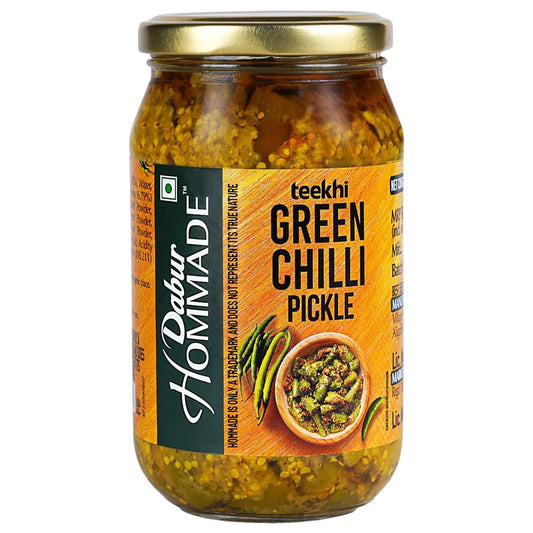 Dabur Hommade Green Chilli Pickle , 400 Gm