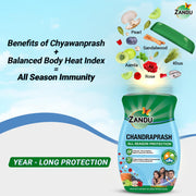 Zandu Chandraprash 900g | 2X Immunity Booster without Heat, All Season Protection Chyawanprash |Blend of 37 Ingredients | Made with Jaggery, No Added Refined Sugar