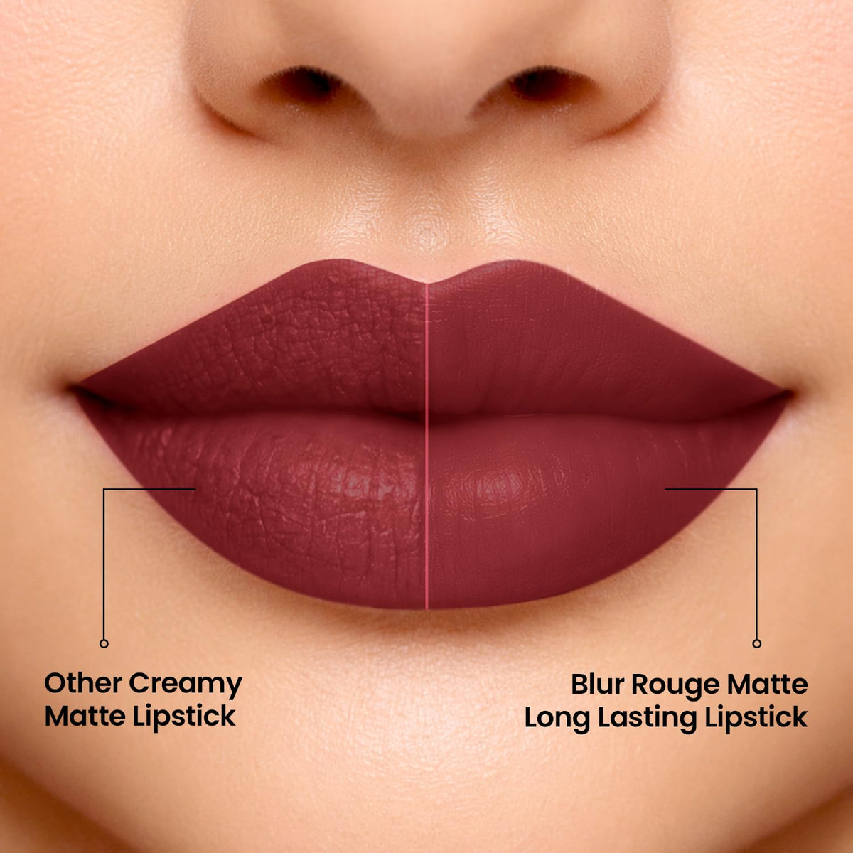INSIGHT Cosmetics Blur Rouge Lipstick – Long Lasting | Matte Finish | Non-Transfer | Lightweight & Non-Sticky | One-Swipe Pigment (Deadline Diva) – 4.2g