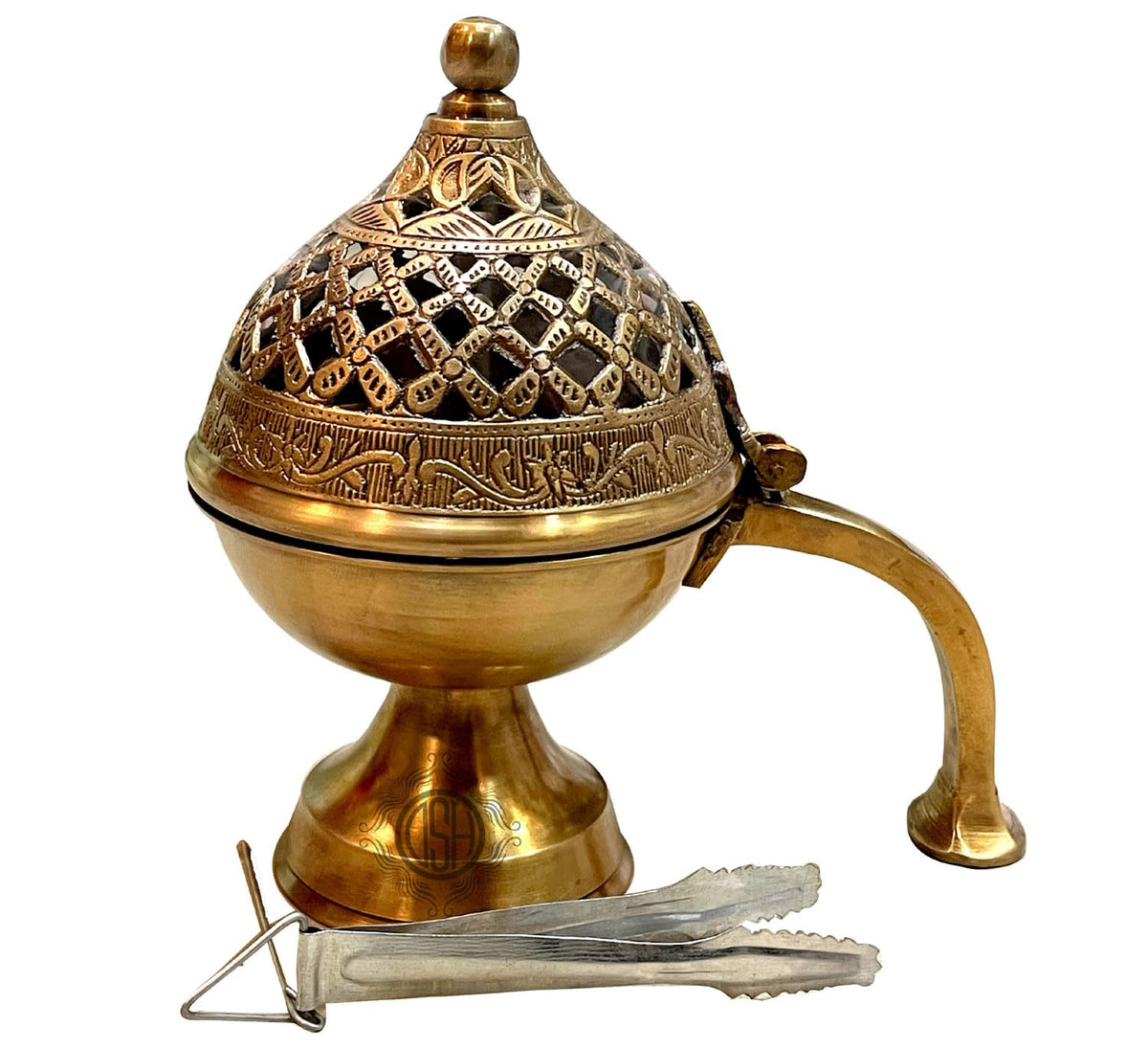 DSH Home Brass Loban Burner Dhoop Dhooni Dani Decorative Antique lubandan,Bakhoor Burner Holder, Gift Items