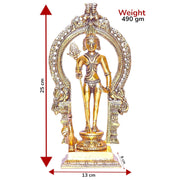 KridayKraft Metal Murugan Swami (Kartikeya) Statue Standing with Peacock, Swaminatha,Skanda Swamiji, Subramanyam Murti for Pooja, Vastu & Home,Office Decor,Religious Idol