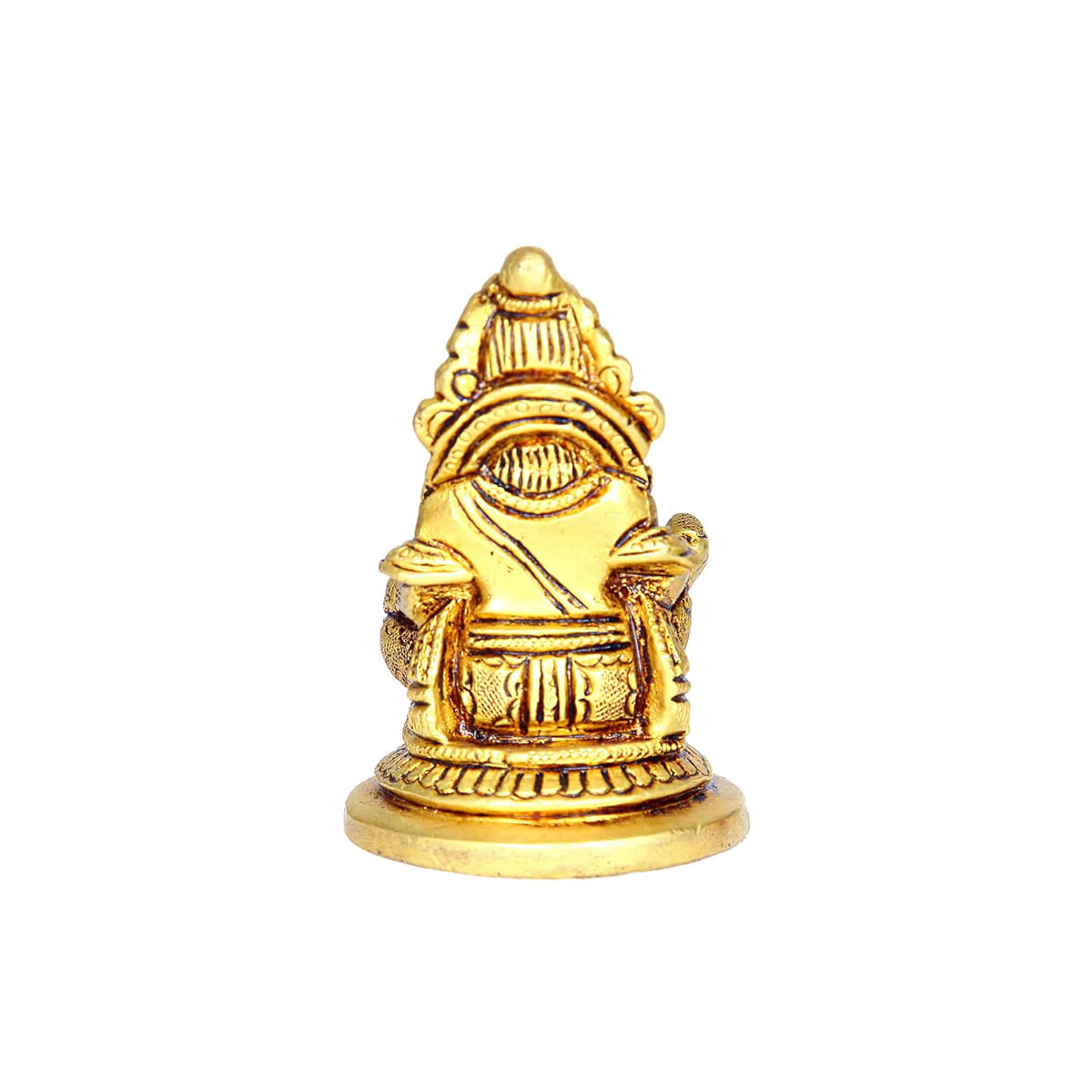 Aalayam Selveer Kubera Statue | Small Kuber Idol in Brass | Gold Colour Murti Height 9.5cm - 1 Piece