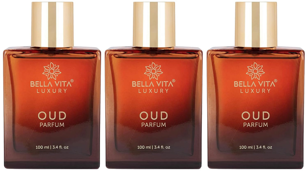 Bella Vita Luxury Unisex Oud Parfum Intense Liquid Perfume & With Carnation,Vanilla,Cedarwood|Woody,Oriental Long Lasting Fragrance Scent 100Ml (Pack Of 3)