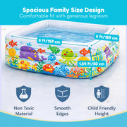 Toy Imagine Kids Tm 6 Ft Big PVC Swimming Pool Play Centre Swim Center Clearview Aquarium Inflatable Pool.Holi