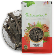IndianJadiBooti Comfrey Root - Symphytum Officinale - Dried Knitbone Root for DIY Infused Oils, Salves & External Skin Soothing - 50g